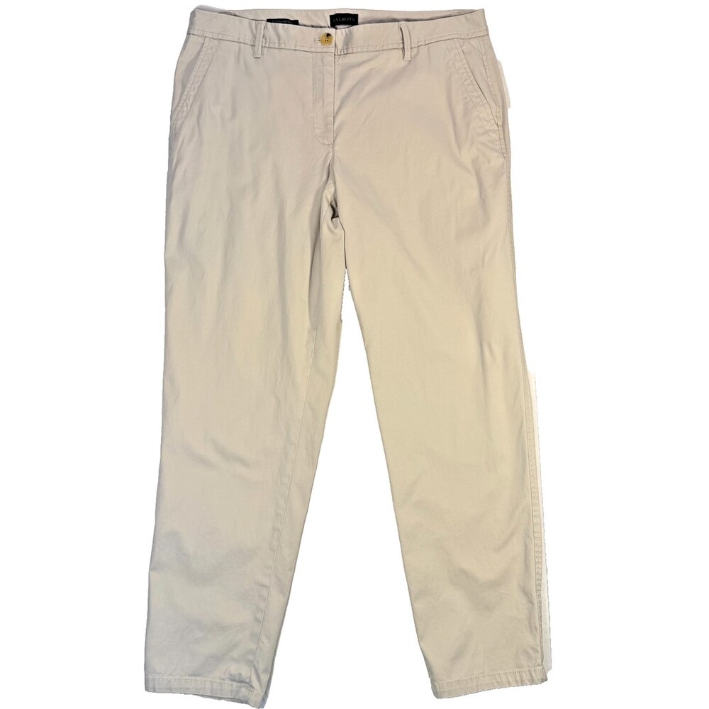 Talbots Chino Pants Womens 12 Beige Relaxed Chino Excellent Preowned